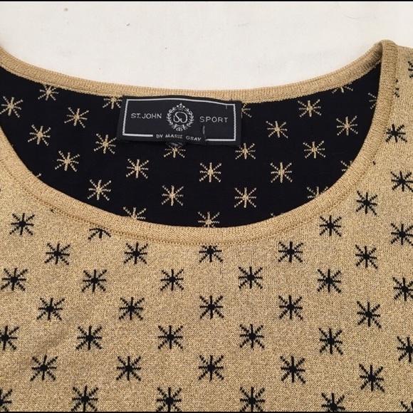 St. John Sport Gold Star Knit Top - Picture 2 of 3